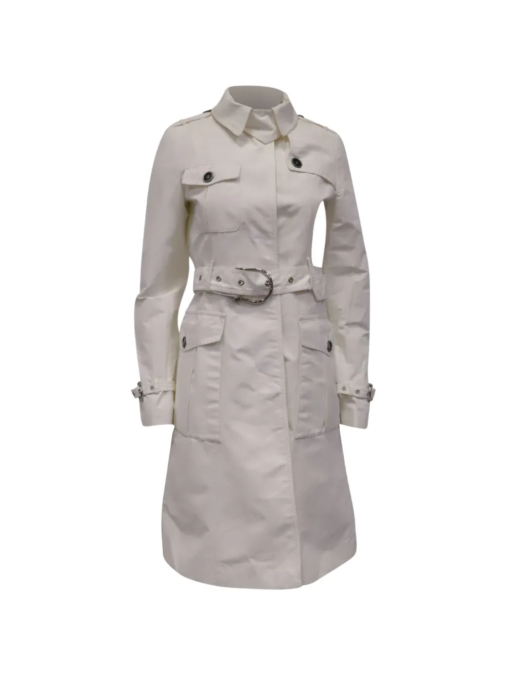 Burberry Pre-Owned single-breasted belted trench coat - White