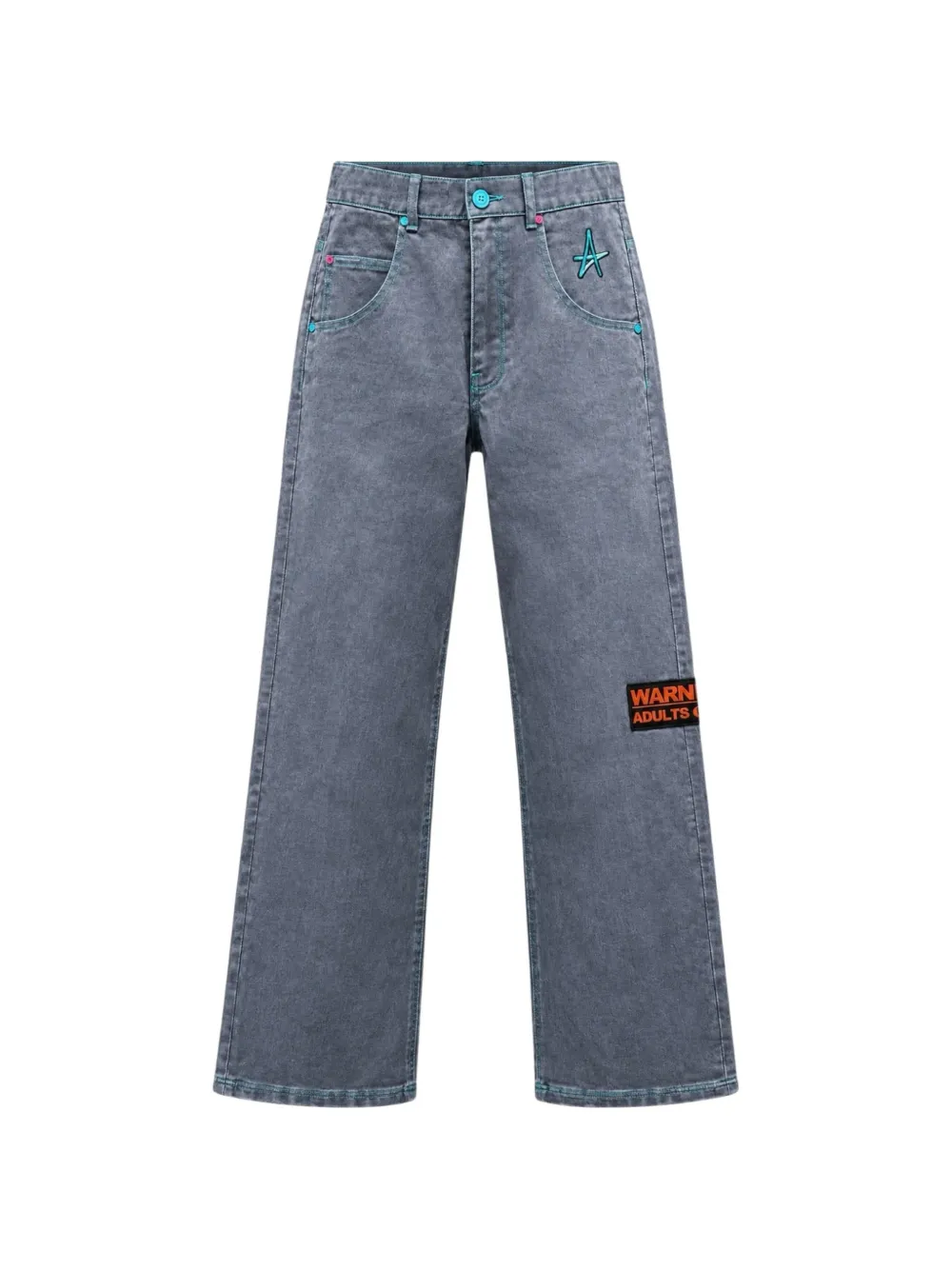Adults Only Taste Style logo-patch jeans - Blu