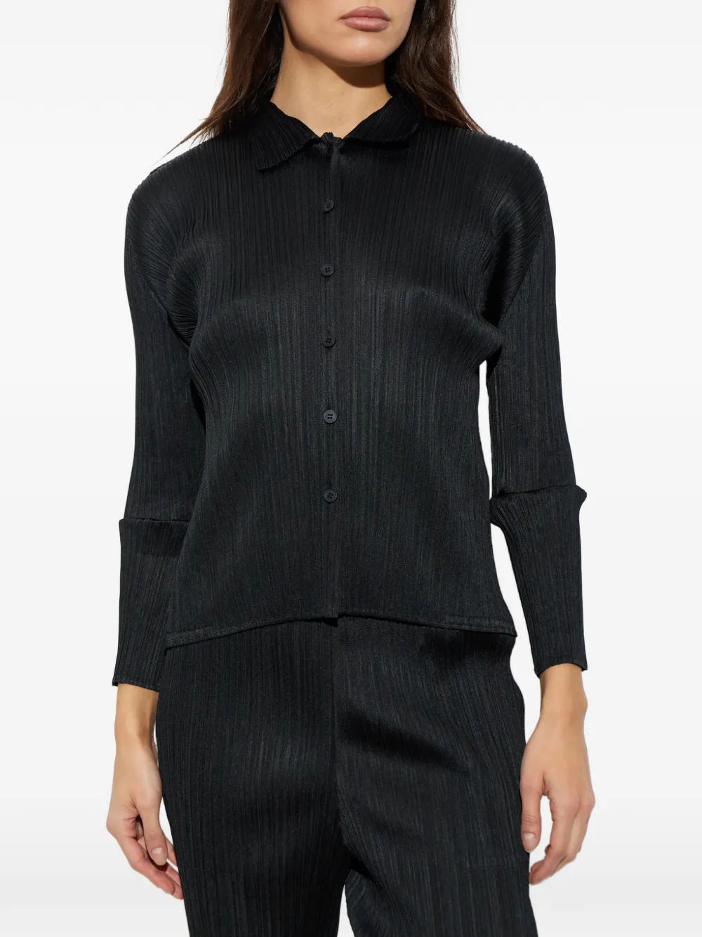 Pleats Please Issey Miyake pleated cardigan Zwart