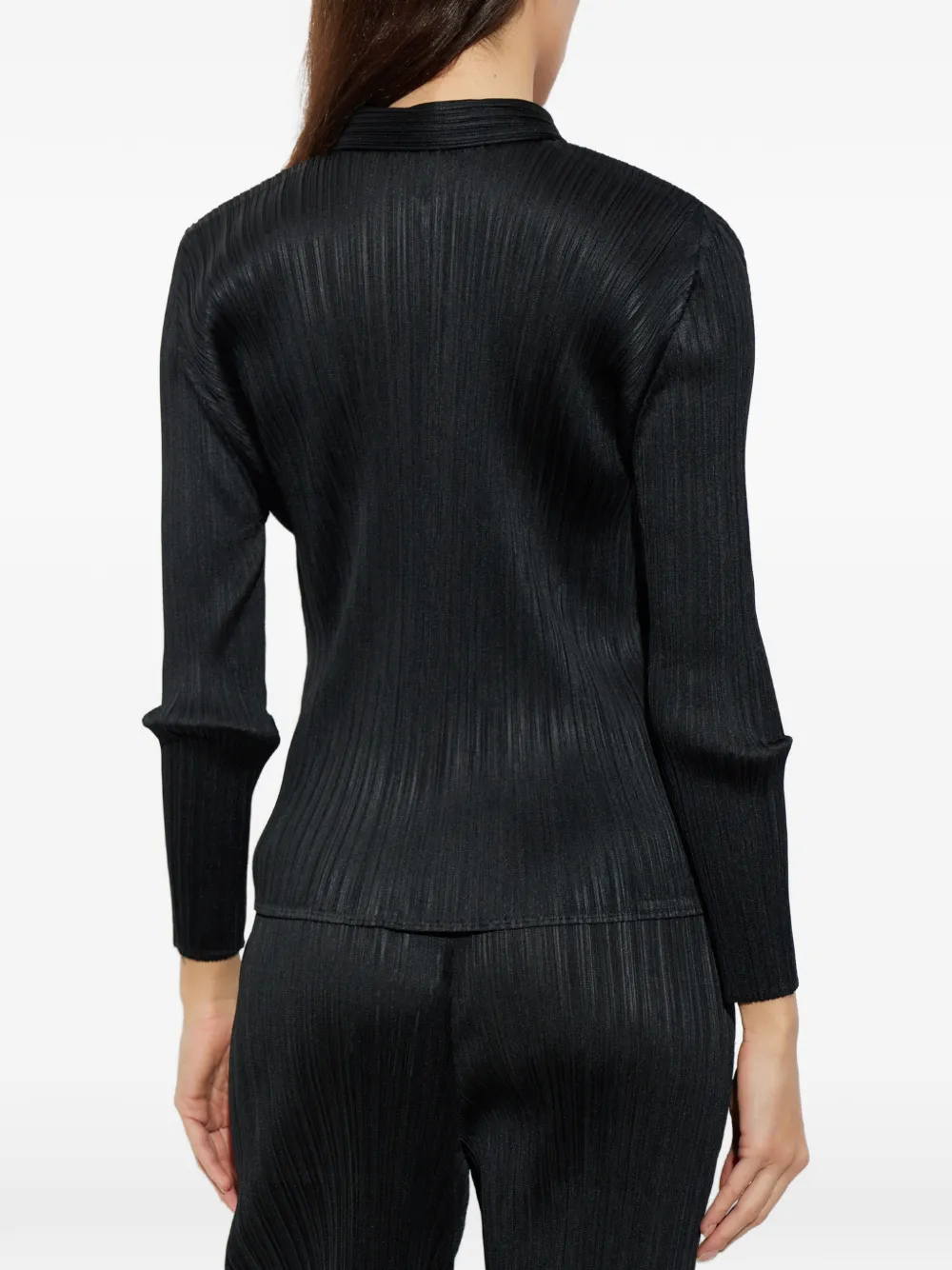 Pleats Please Issey Miyake pleated cardigan Zwart