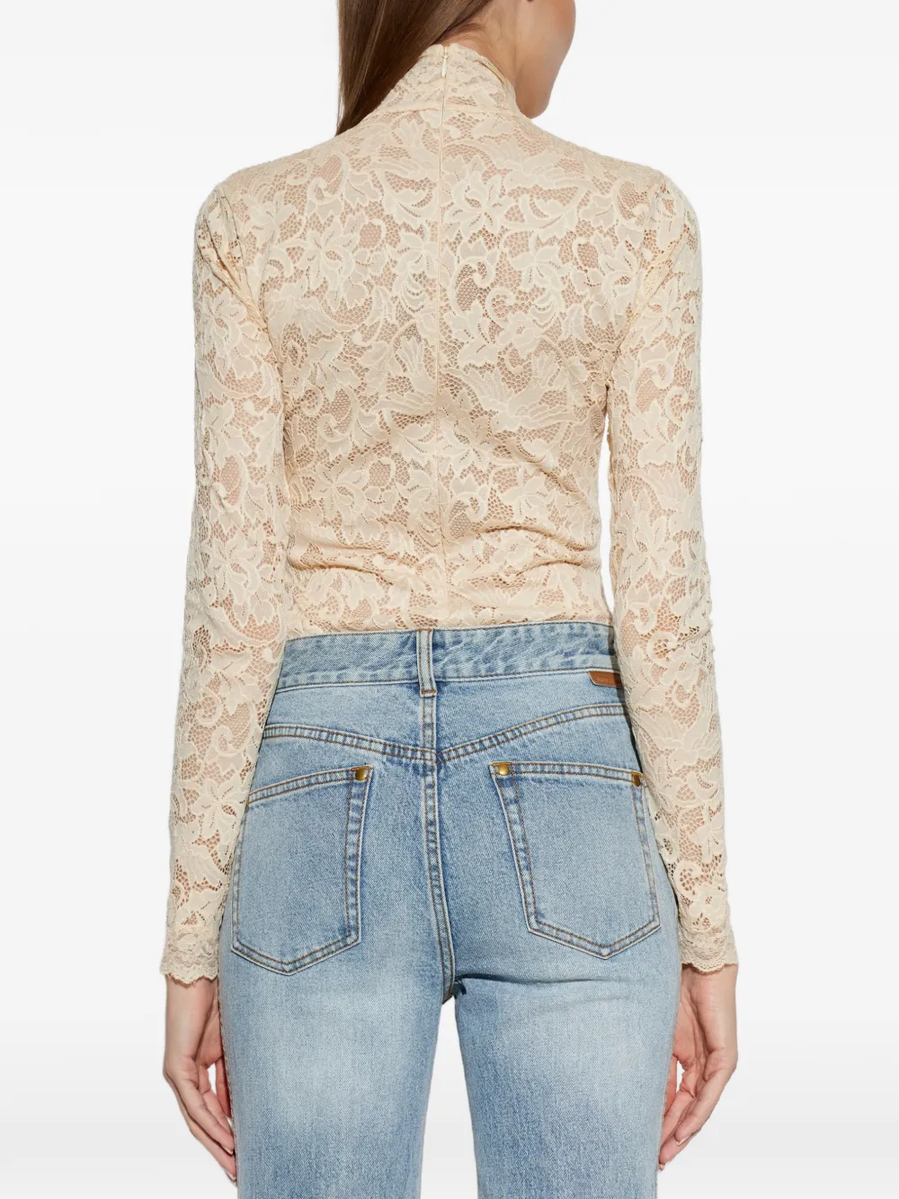 ZIMMERMANN lace long-sleeve top Beige