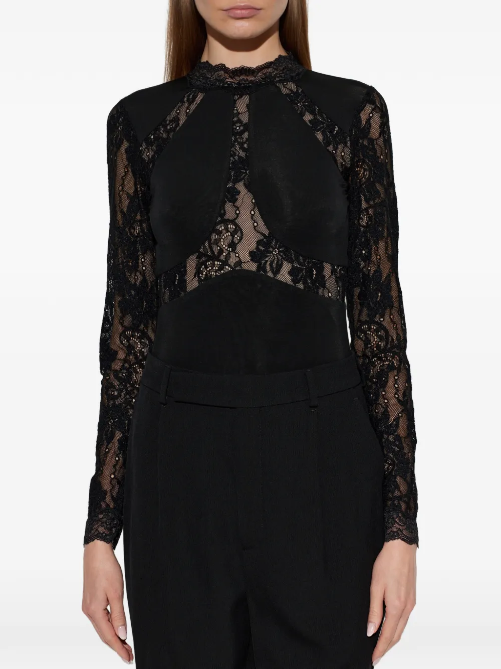 ZIMMERMANN Clash lace spliced bodysuit Zwart