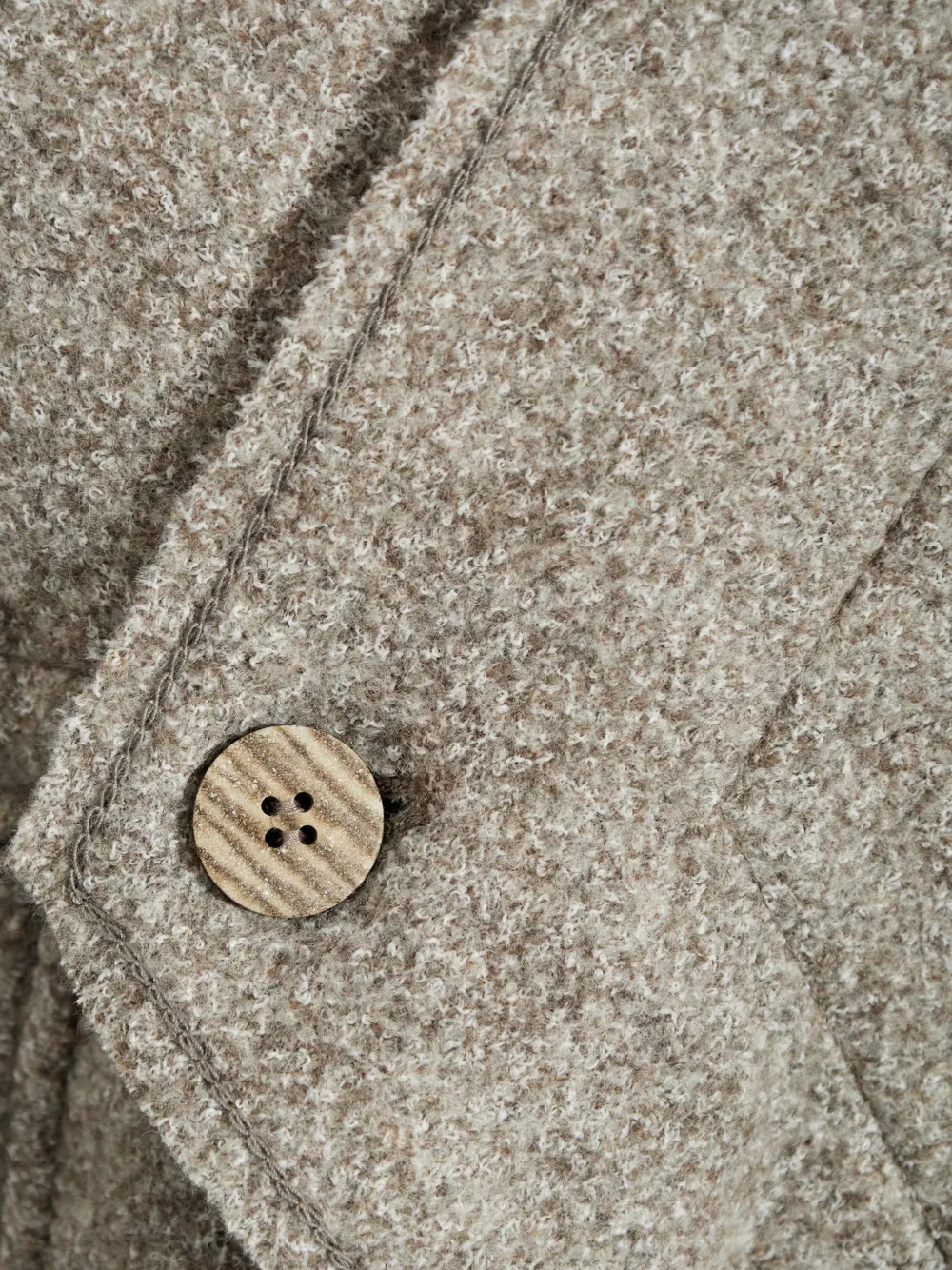 Issey Miyake Woolen Granite oversized scarf-detail jacket Beige