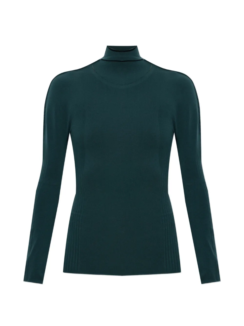 Pleats Please Issey Miyake fitted turtleneck sweater - Verde