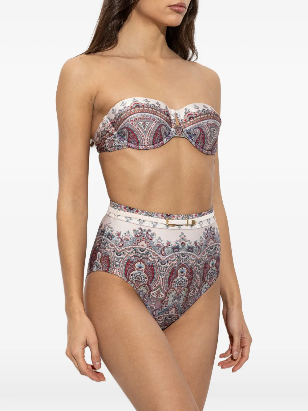ZIMMERMANN Fairlight high waist bikini pants Beige