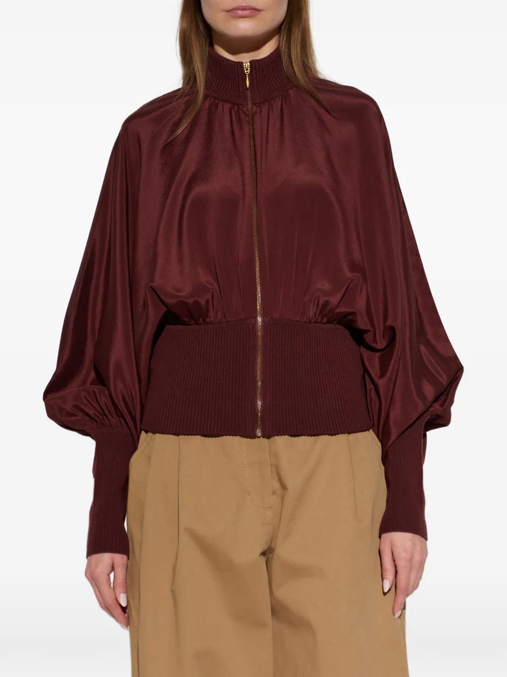 ZIMMERMANN Clash silk bomber jacket Rood