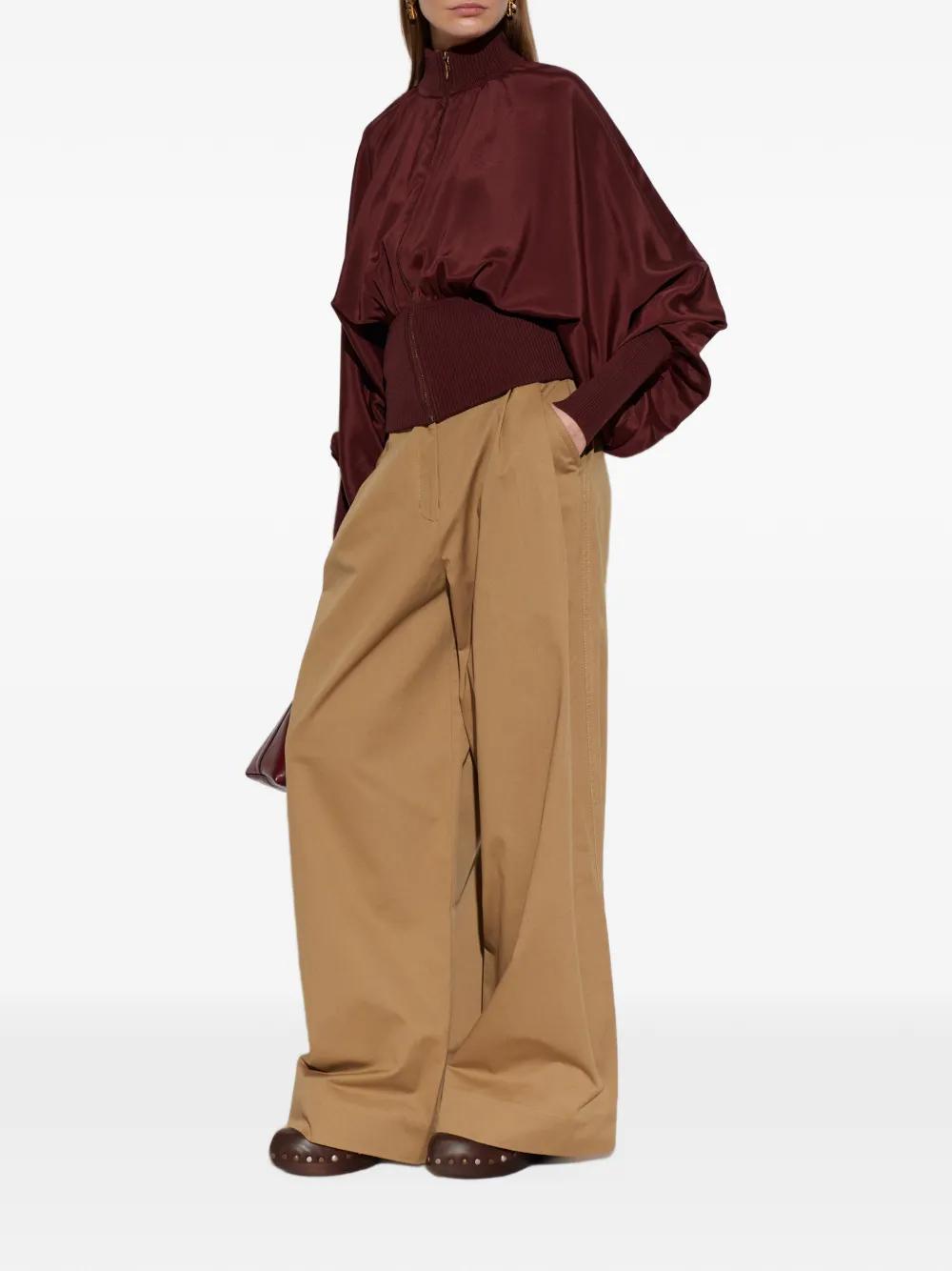 ZIMMERMANN Clash silk bomber jacket Rood