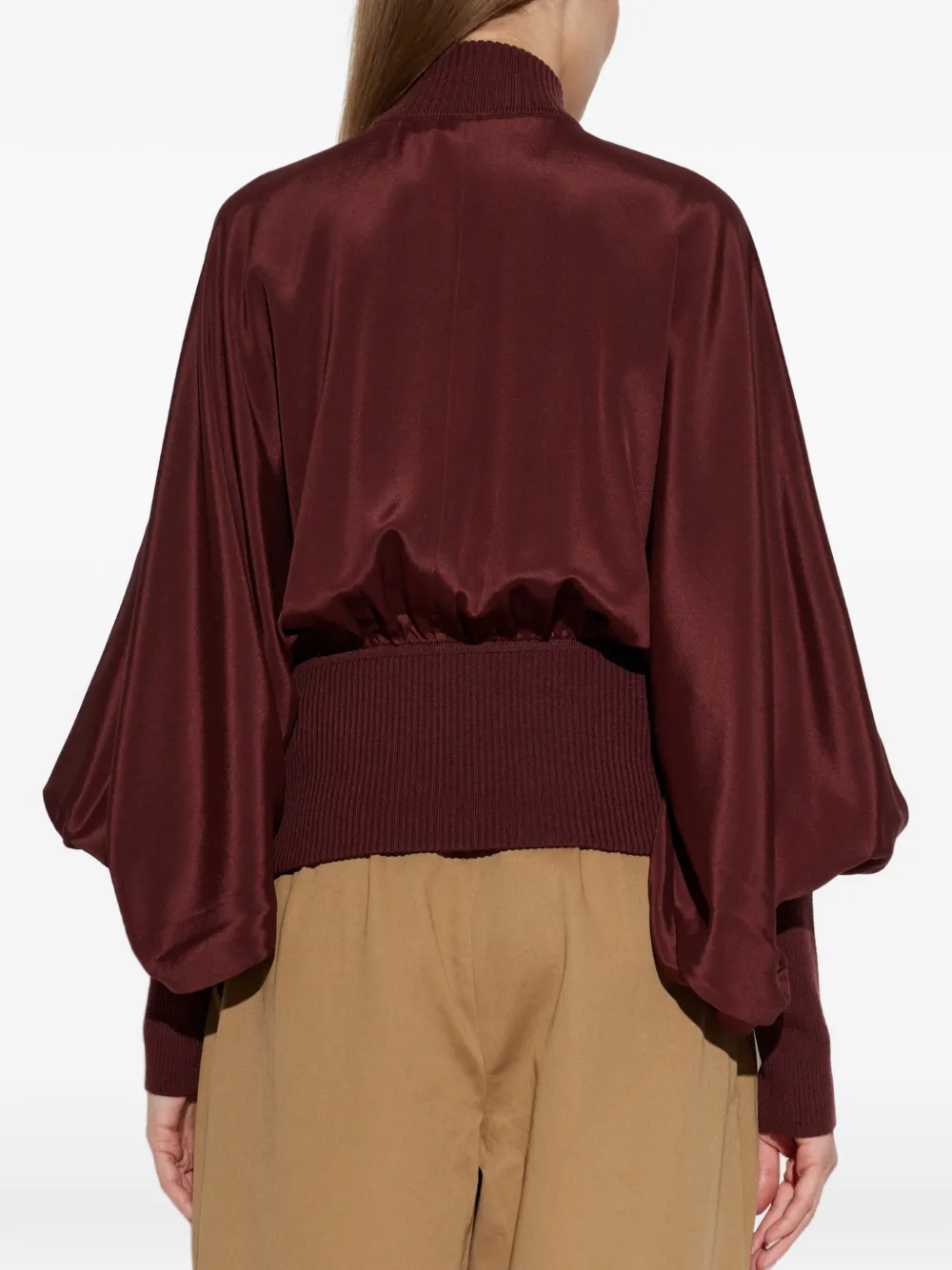 ZIMMERMANN Clash silk bomber jacket Rood