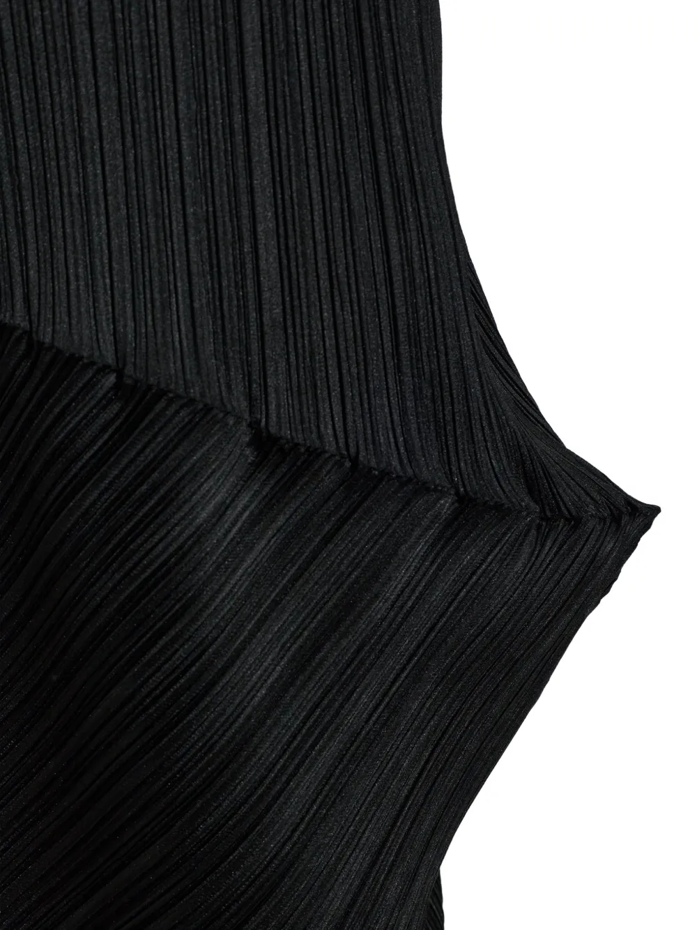 Pleats Please Issey Miyake Geplooide midi-jurk met asymmetrische zoom Zwart