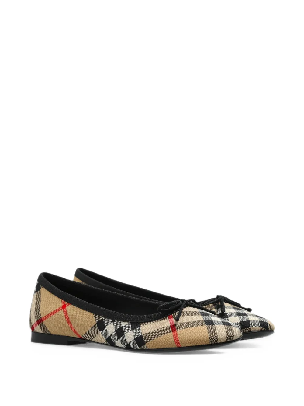 Burberry Kids Check bow ballet flats - Toni neutri