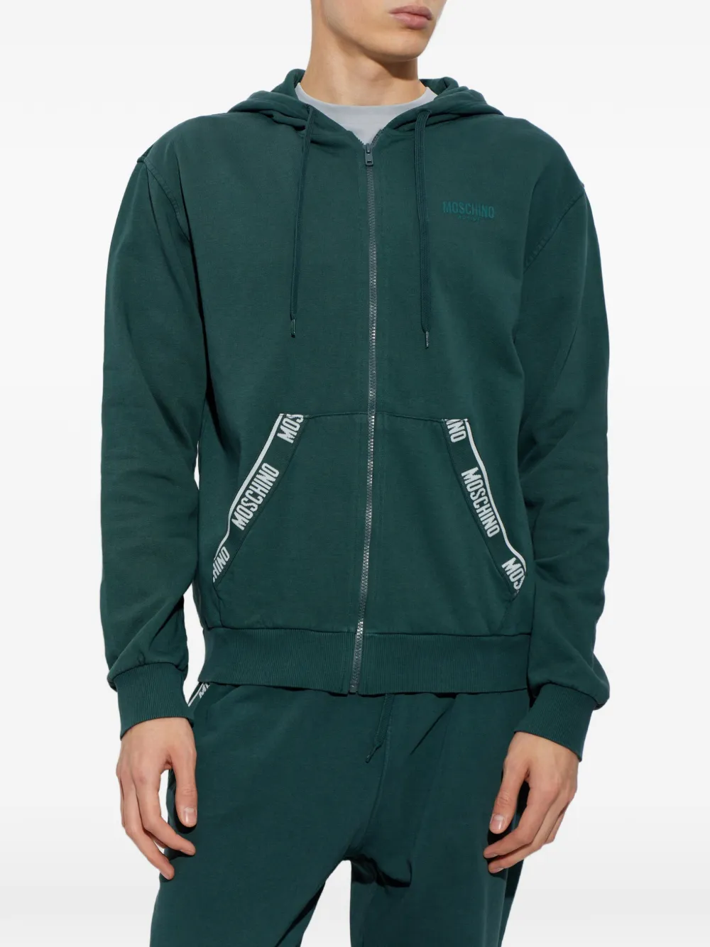 Moschino Hoodie met logoband Groen