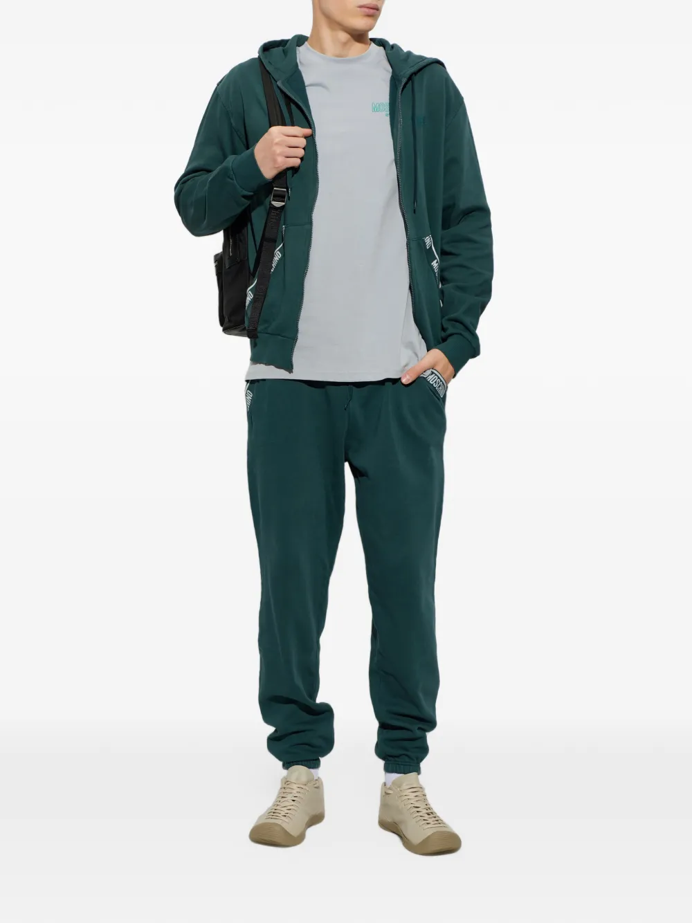 Moschino Hoodie met logoband Groen