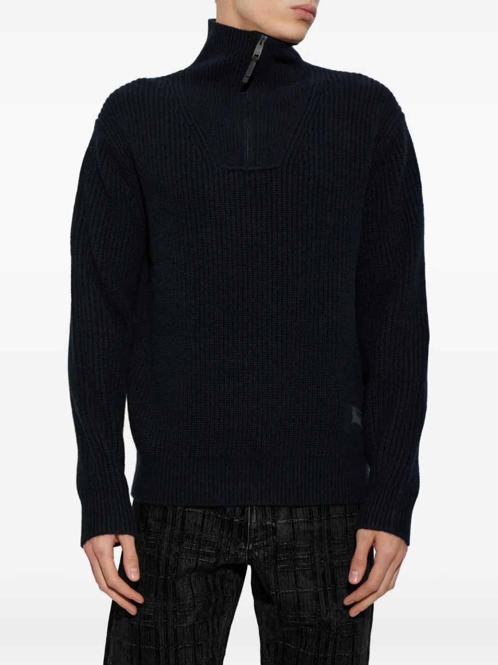 Burberry cashmere half-zip sweater Zwart