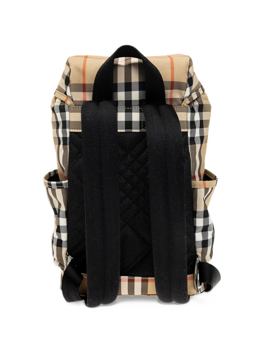 Burberry Kids check-pattern logo-patch backpack Beige