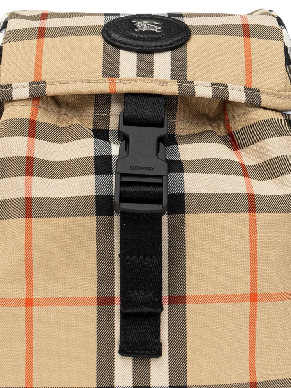 Burberry Kids check-pattern logo-patch backpack Beige