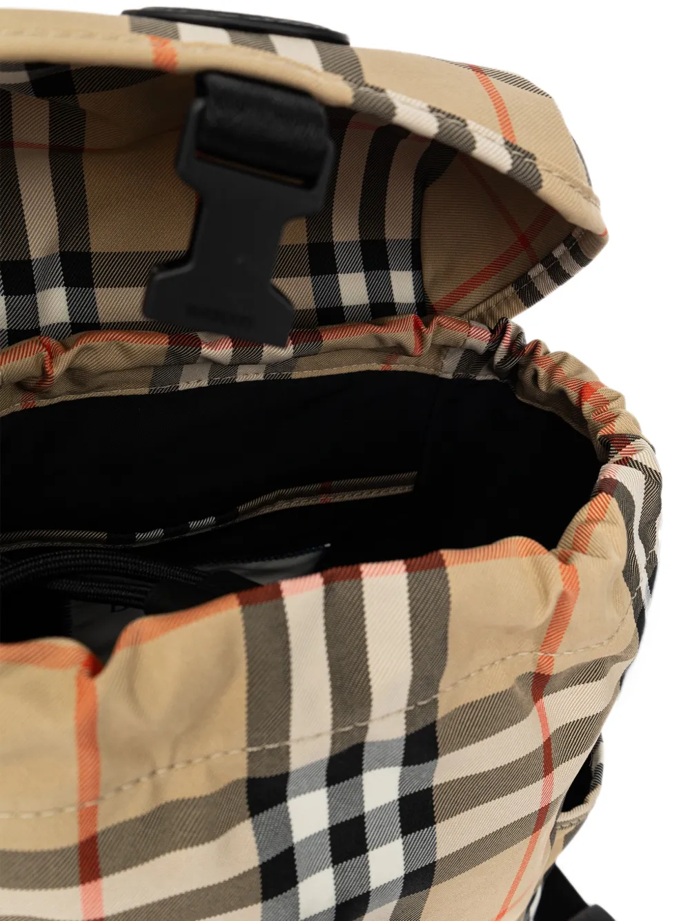 Burberry Kids check-pattern logo-patch backpack Beige