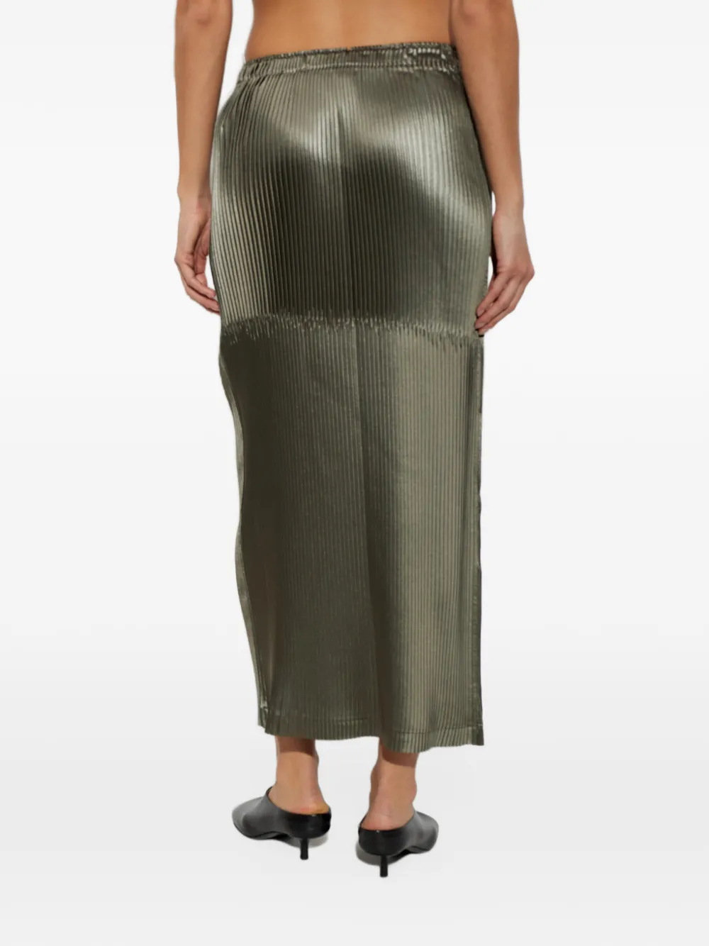 Issey Miyake pleated skirt Groen