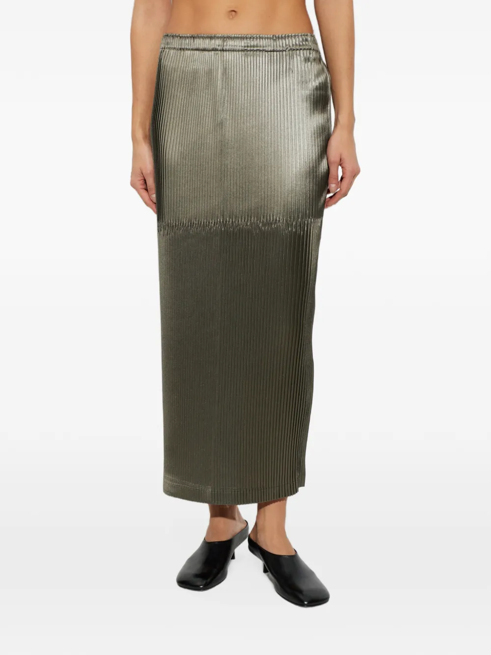 Issey Miyake pleated skirt Groen