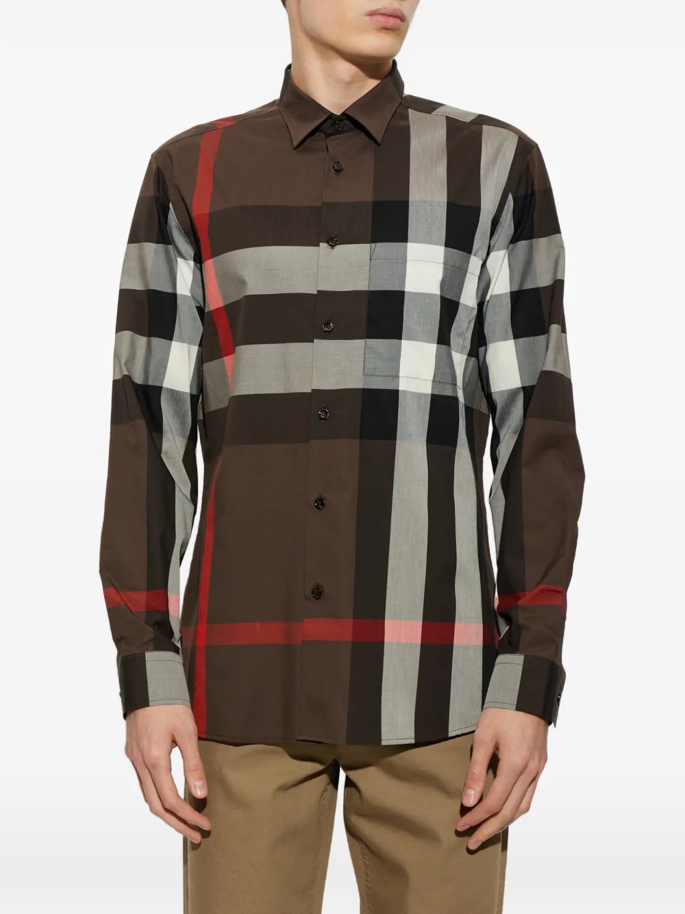 Burberry Geruit overhemd Bruin