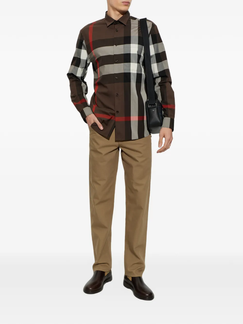Burberry Geruit overhemd Bruin