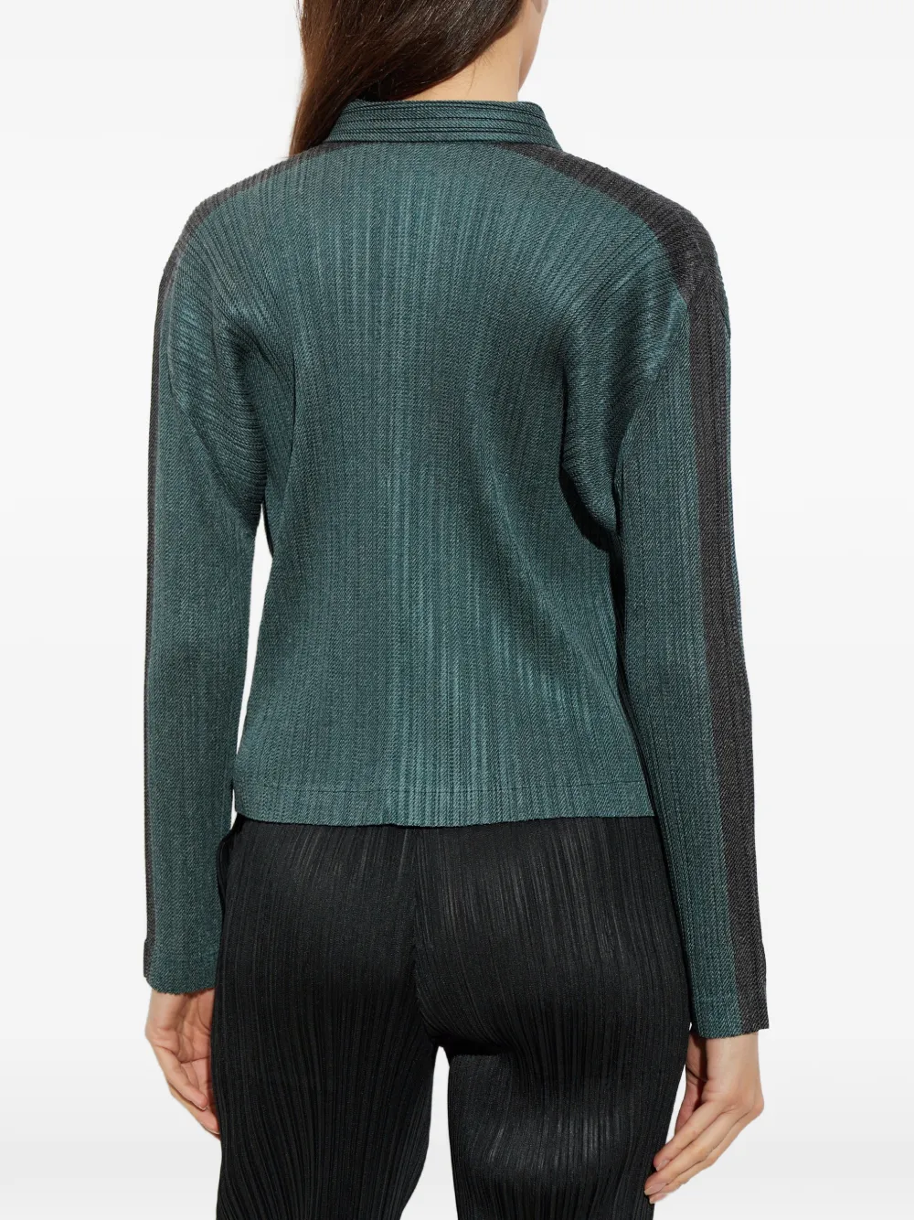 Issey Miyake pleated cardigan Groen