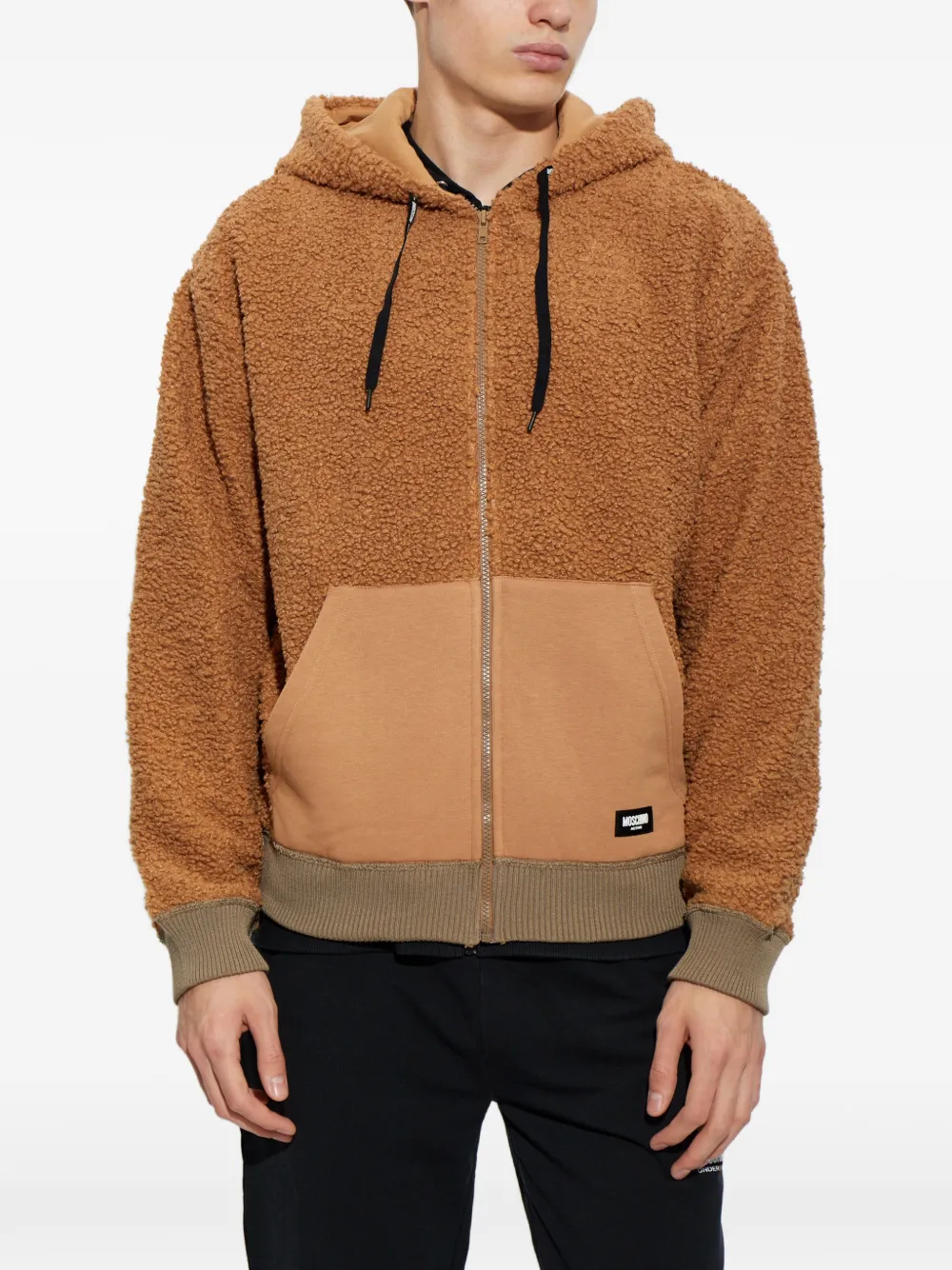 Moschino Active hoodie met fleecetextuur Bruin