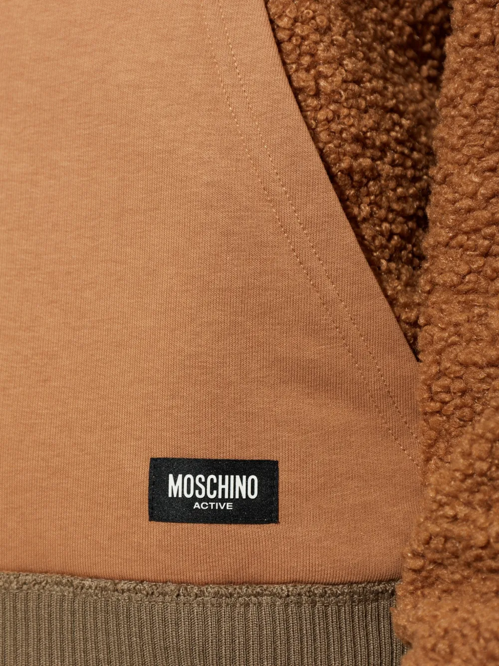 Moschino Active hoodie met fleecetextuur Bruin