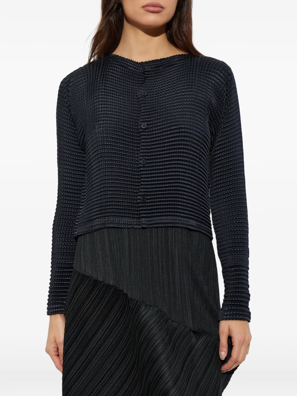 Issey Miyake pleated cardigan - Nero