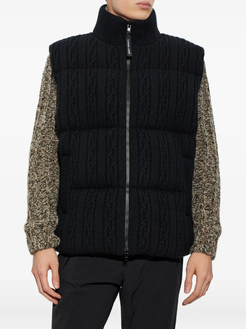 Canada Goose Sterling kabelgebreide bodywarmer Zwart