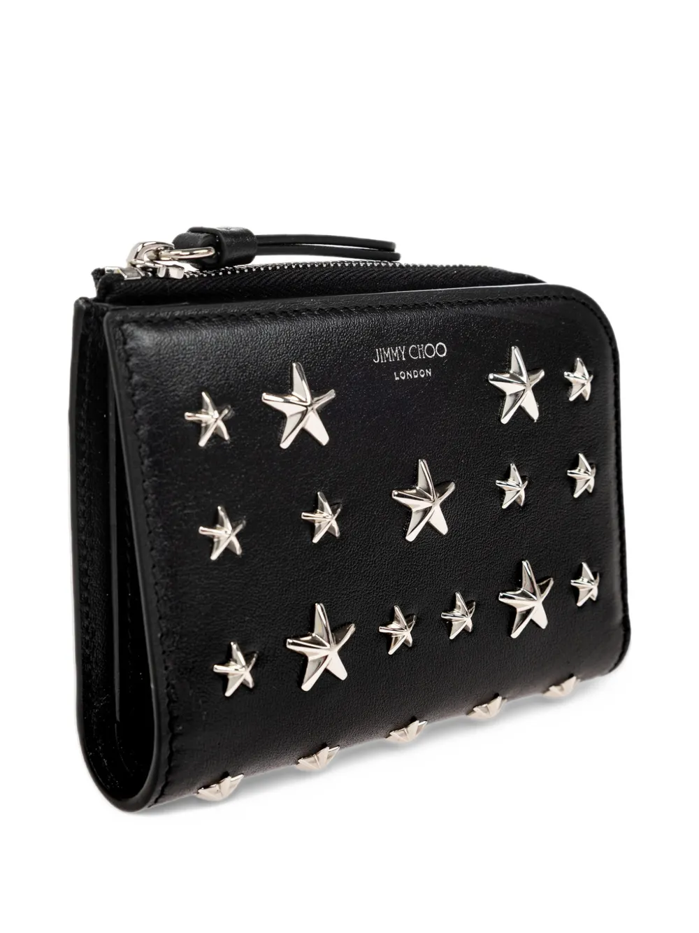 Jimmy Choo star-studded leather wallet Zwart