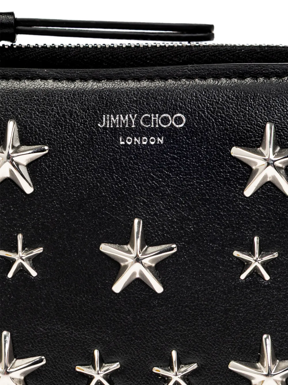 Jimmy Choo star-studded leather wallet Zwart