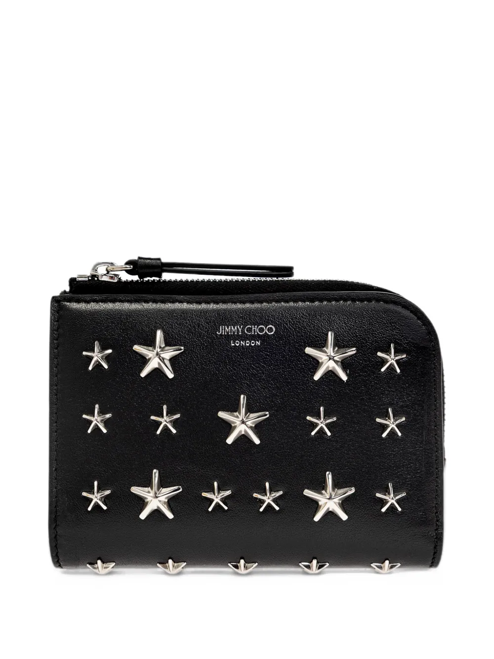 Jimmy Choo star-studded leather wallet Zwart
