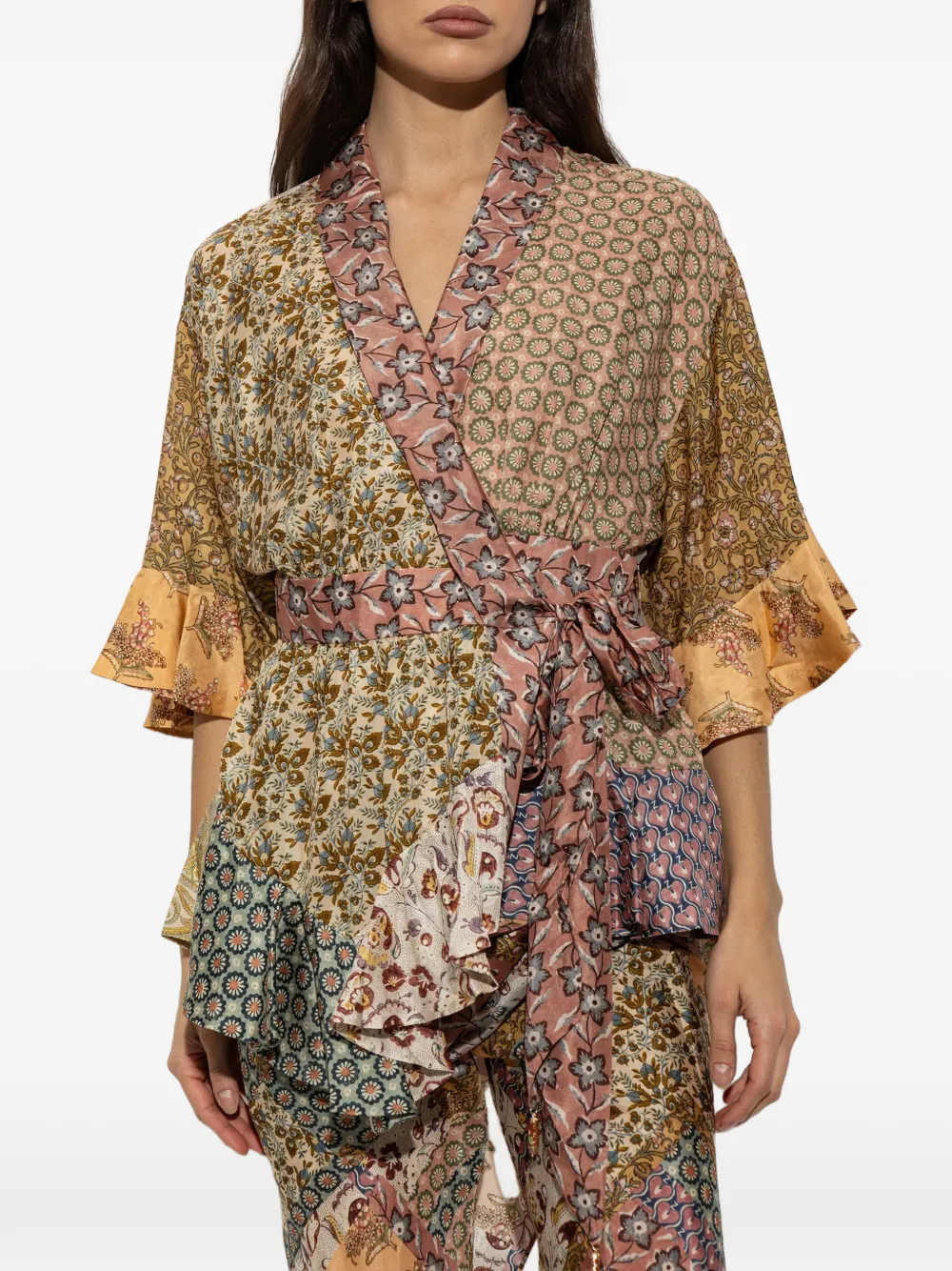 ZIMMERMANN Fairlight scarf wrap top Beige