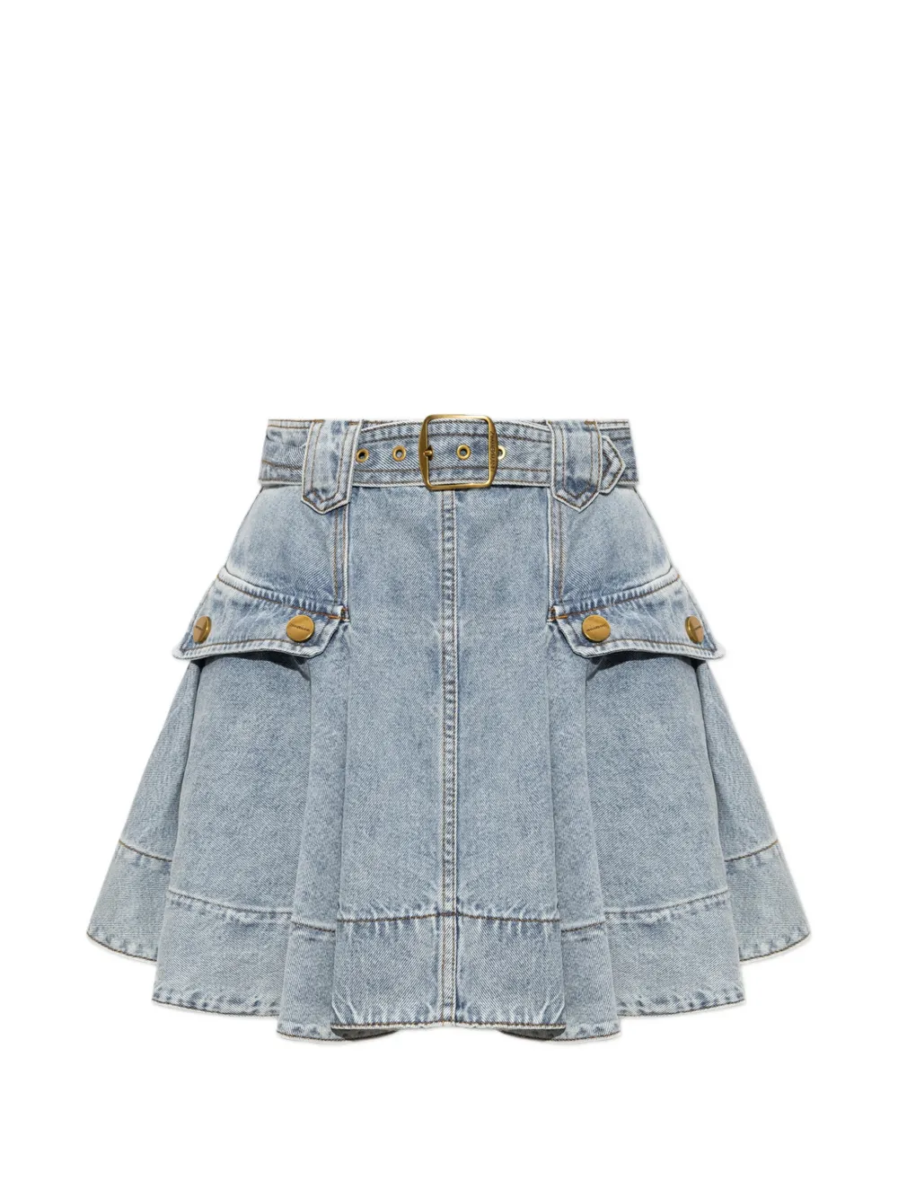 ZIMMERMANN belted pleated mini skirt Blauw