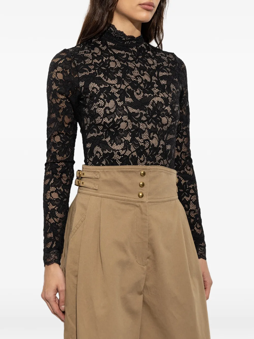 ZIMMERMANN lace long-sleeve bodysuit Zwart