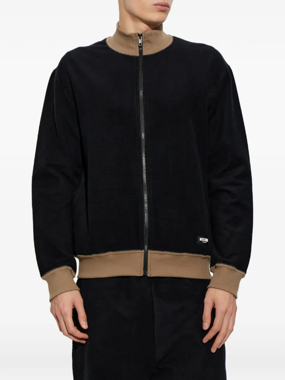 Moschino Active zip-up sweater Zwart