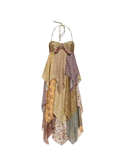 ZIMMERMANN Fairlight patchwork handkerchief-hem maxi dress