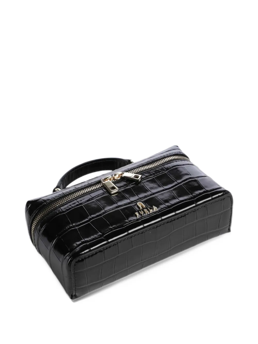 Furla Shopper met krokodillen-reliëf Zwart