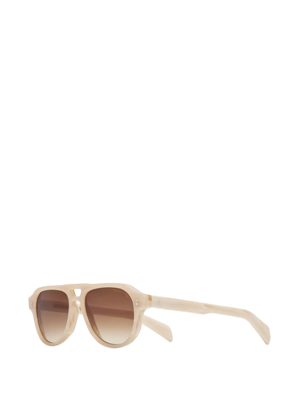 Cutler & Gross double-bridge pilot-frame sunglasses Beige
