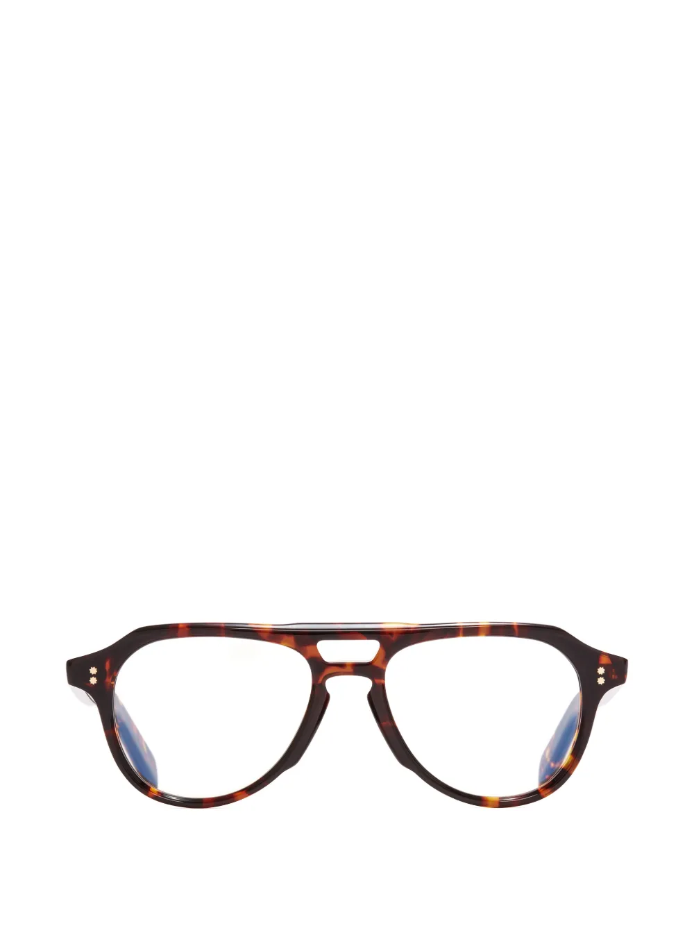 Cutler & Gross tortoiseshell-effect pilot-frame glasses - Marrone