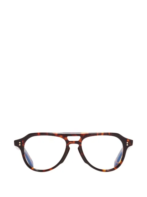 Cutler & Gross tortoiseshell-effect pilot-frame glasses