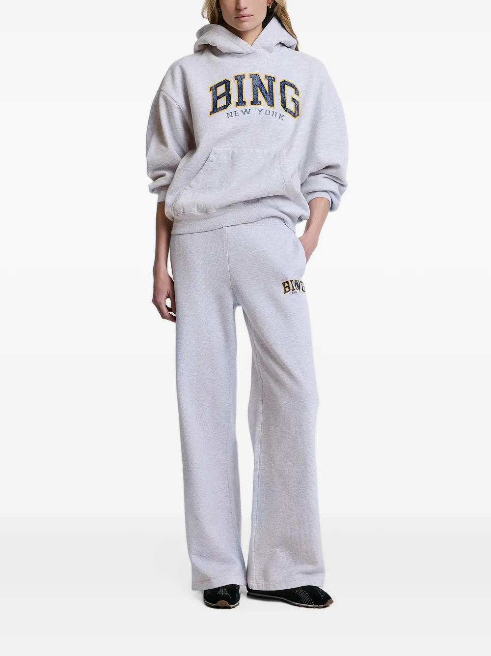 ANINE BING Harvey logo-print hoodie Grijs