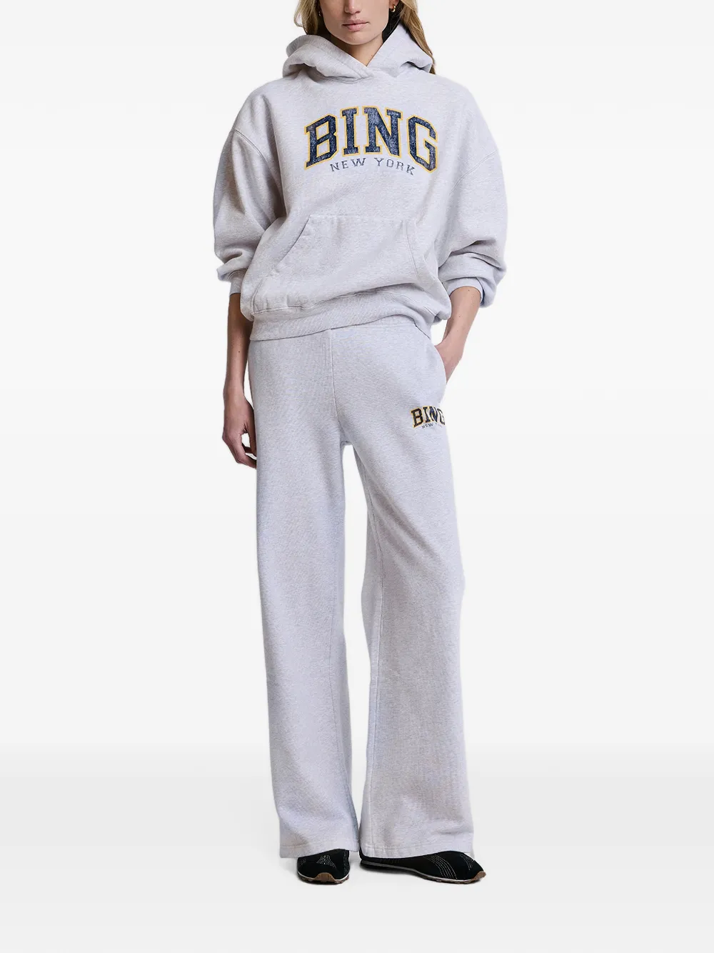 ANINE BING Kacey logo-print track pants Grijs