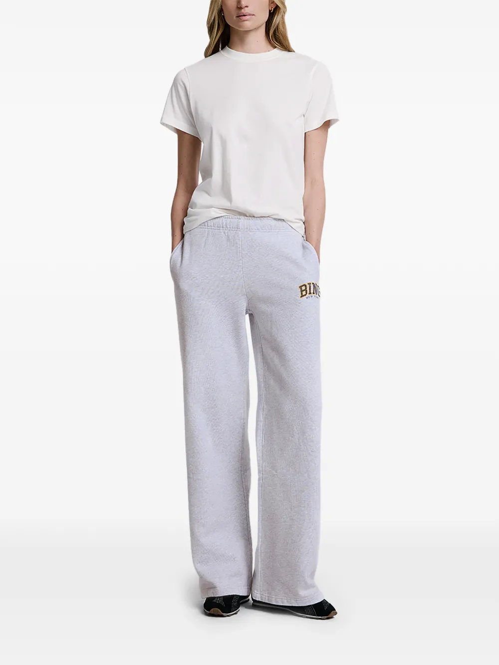 ANINE BING Kacey logo-print track pants Grijs