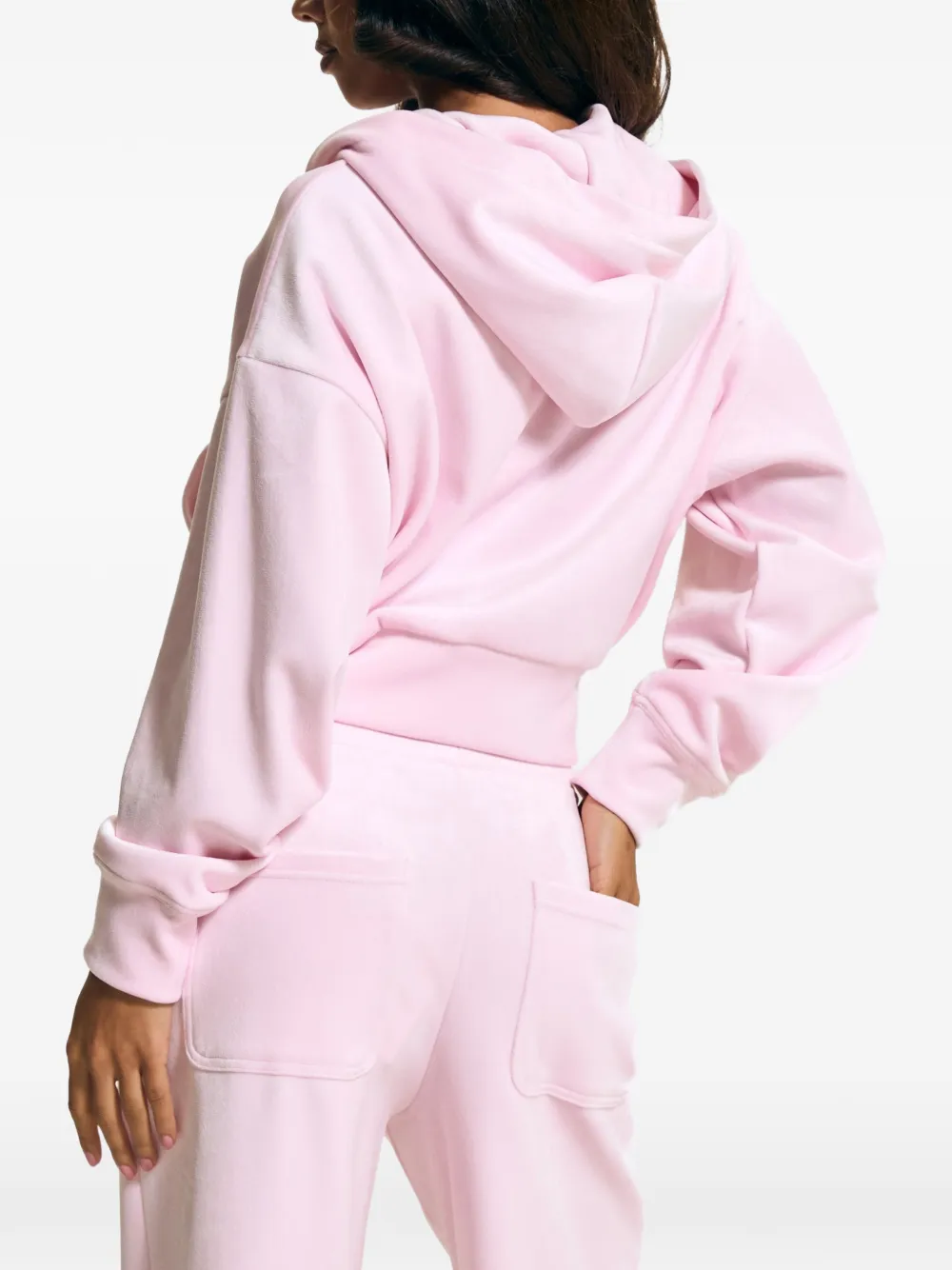 Juicy Couture velour bonded hoodie Roze