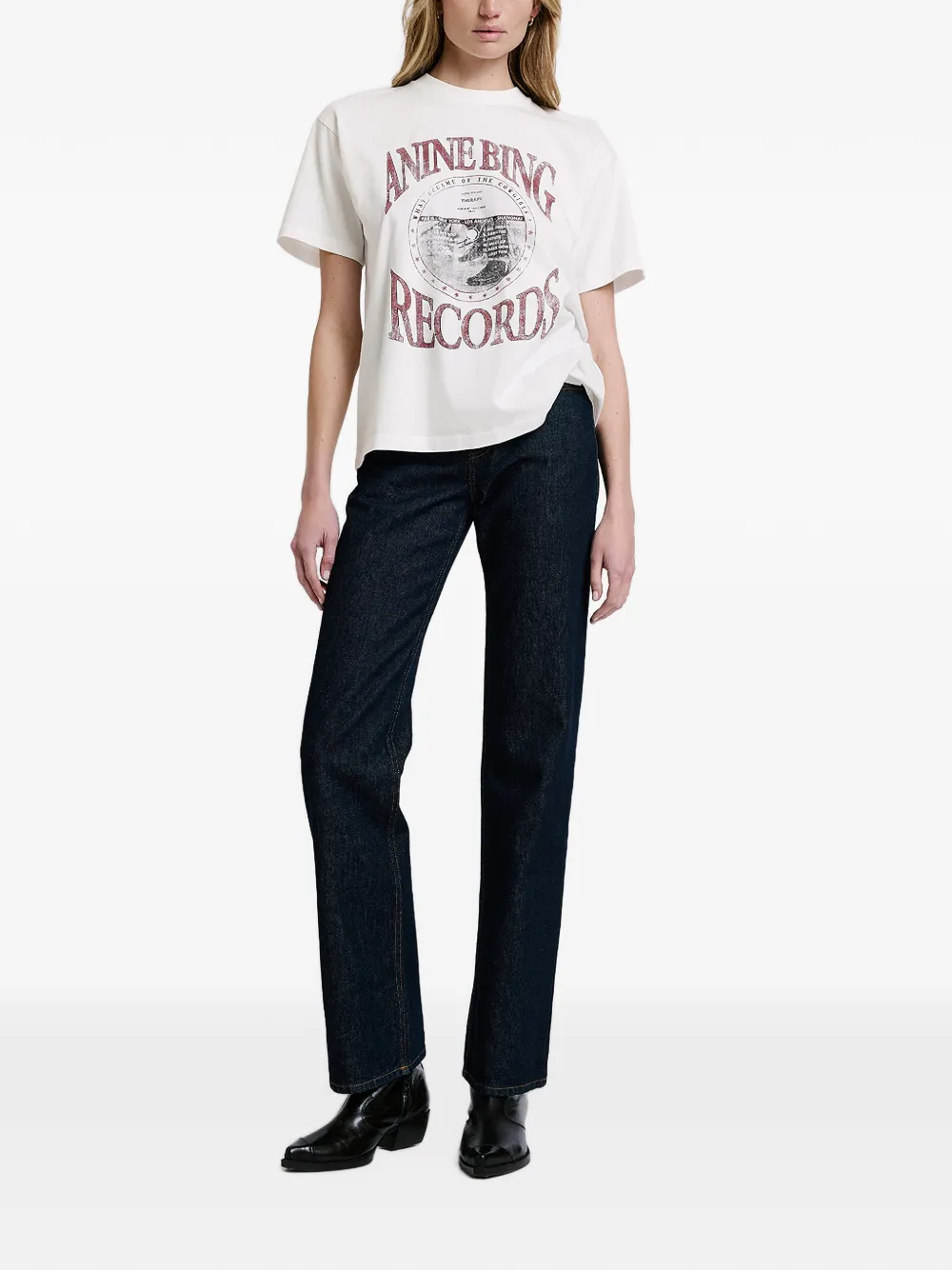 ANINE BING Cade T-shirt AB Records Wit