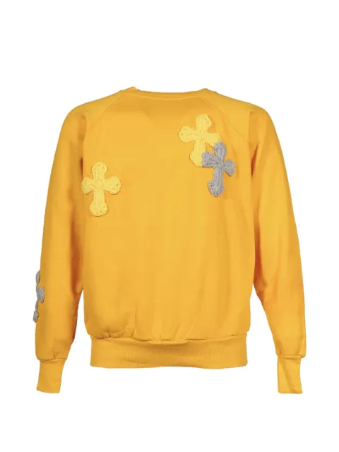 Yarn cross-patchwork sweatshirt