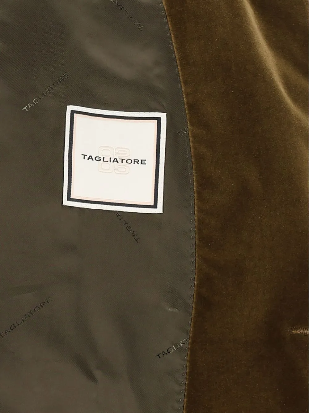Tagliatore double-breasted velvet jacket Groen