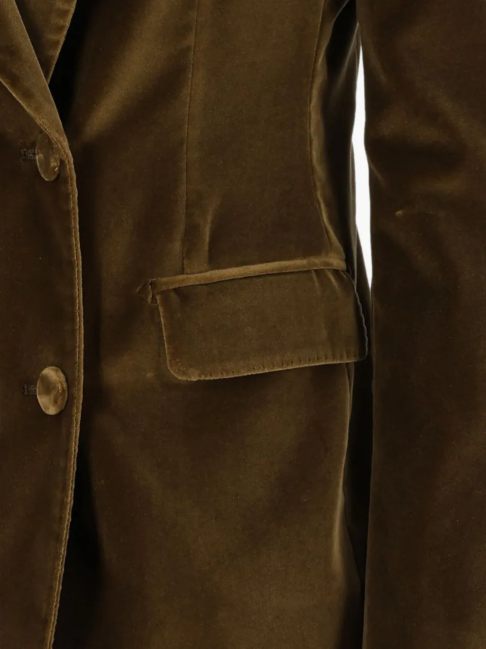 Tagliatore double-breasted velvet jacket Groen