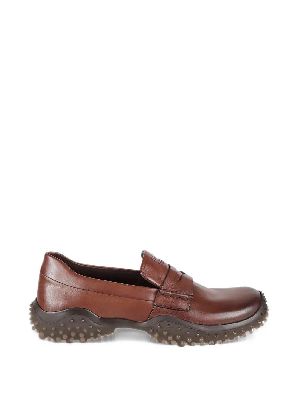 Miu Miu leather loafers - Marrone